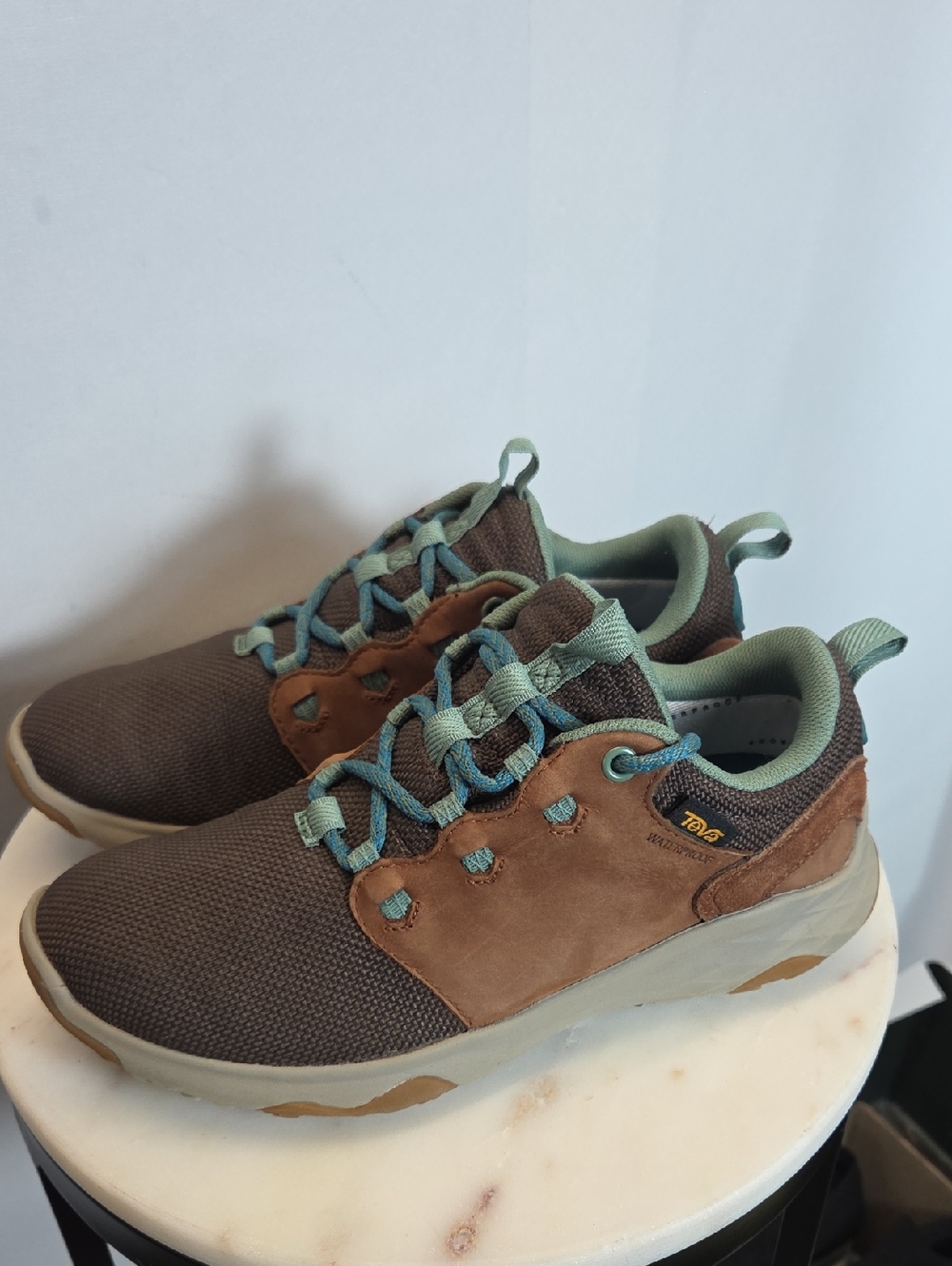 Teva Brown and Sage Lace-Up Women's Sneakers Size 6.5